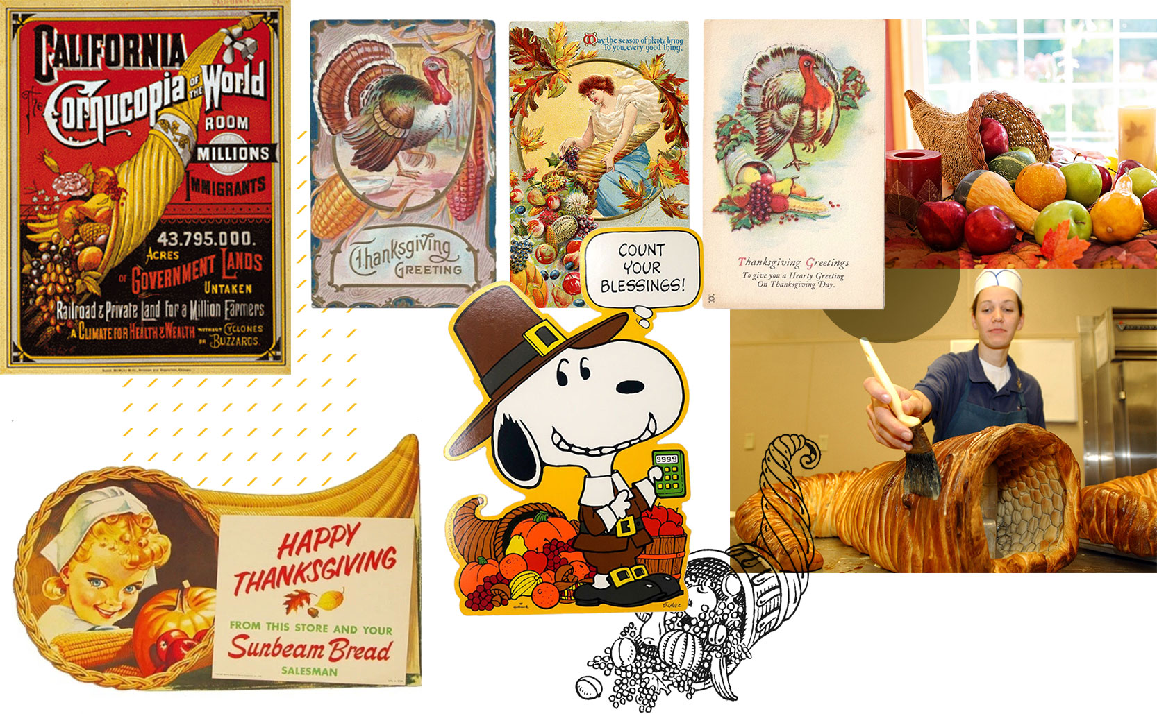 Cornucopias as a part of Thanksgiving